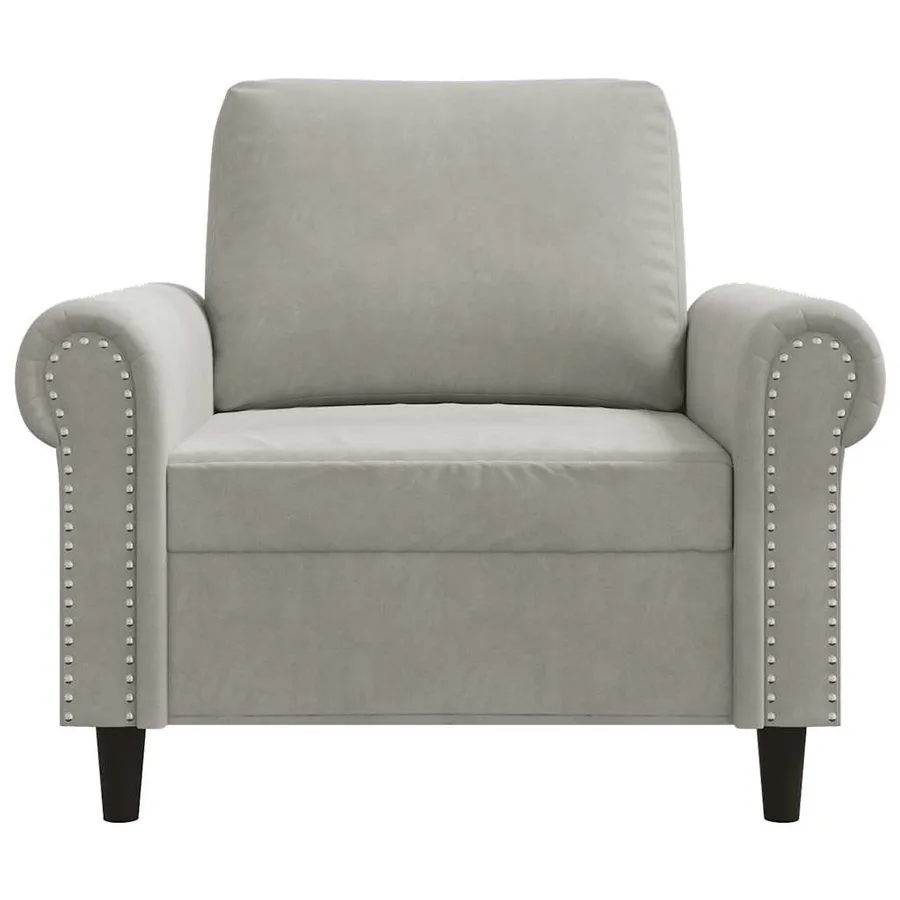 Fauteuil Gris clair 60 cm Velours - 4