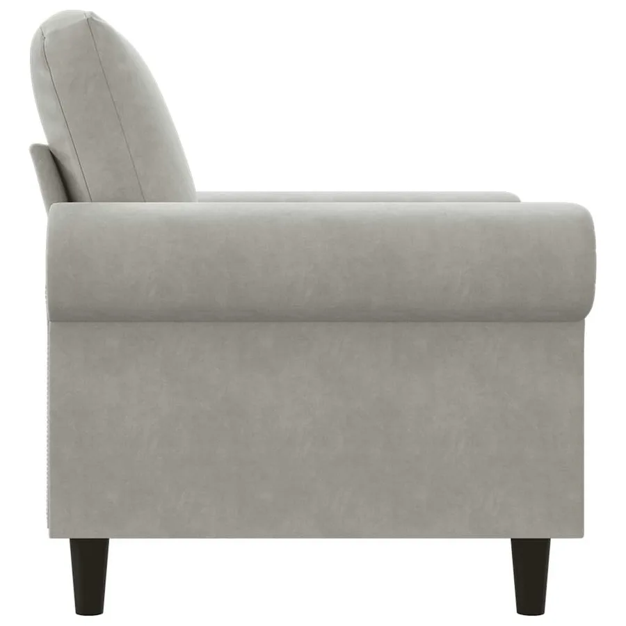 Fauteuil Gris clair 60 cm Velours - 5