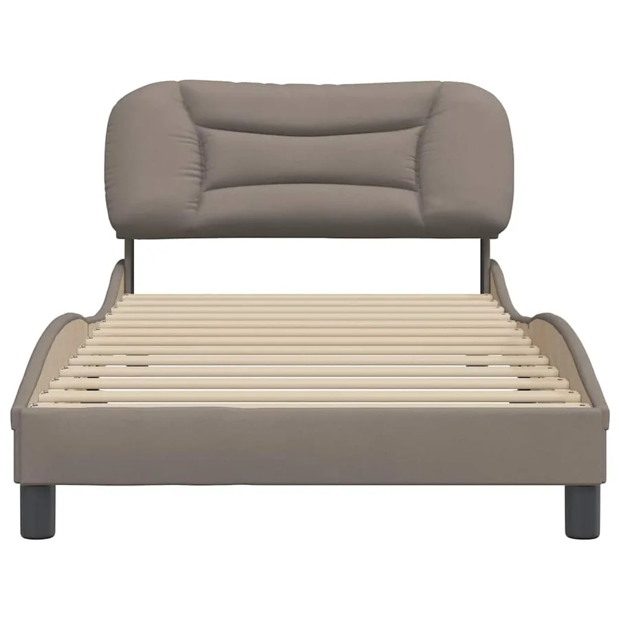 Cadre de lit sans matelas Hvar taupe 100x200 cm tissu - 4