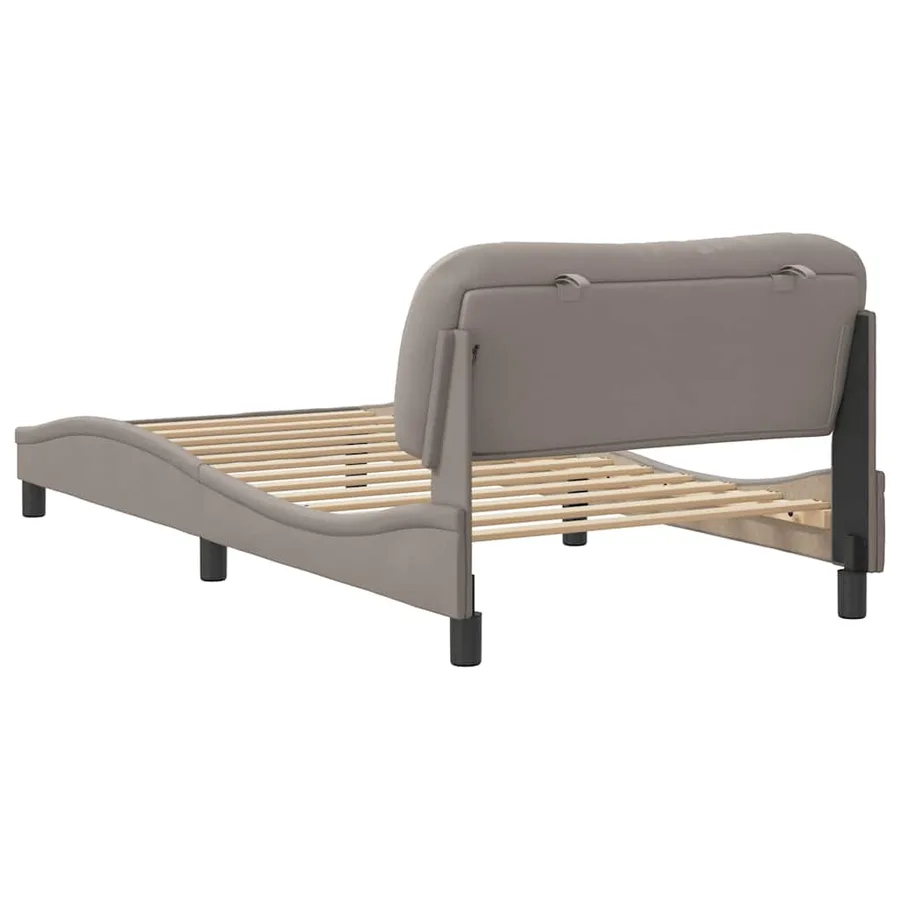 Cadre de lit sans matelas Hvar taupe 100x200 cm tissu - 6