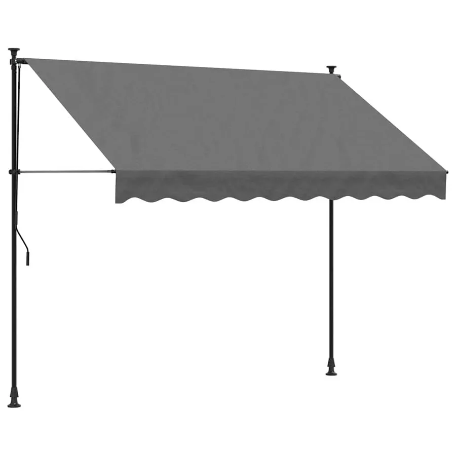 Auvent rétractable anthracite 250x150 m tissu et acier - 2