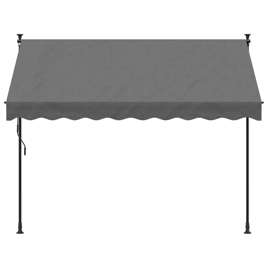 Auvent rétractable anthracite 250x150 m tissu et acier - 3