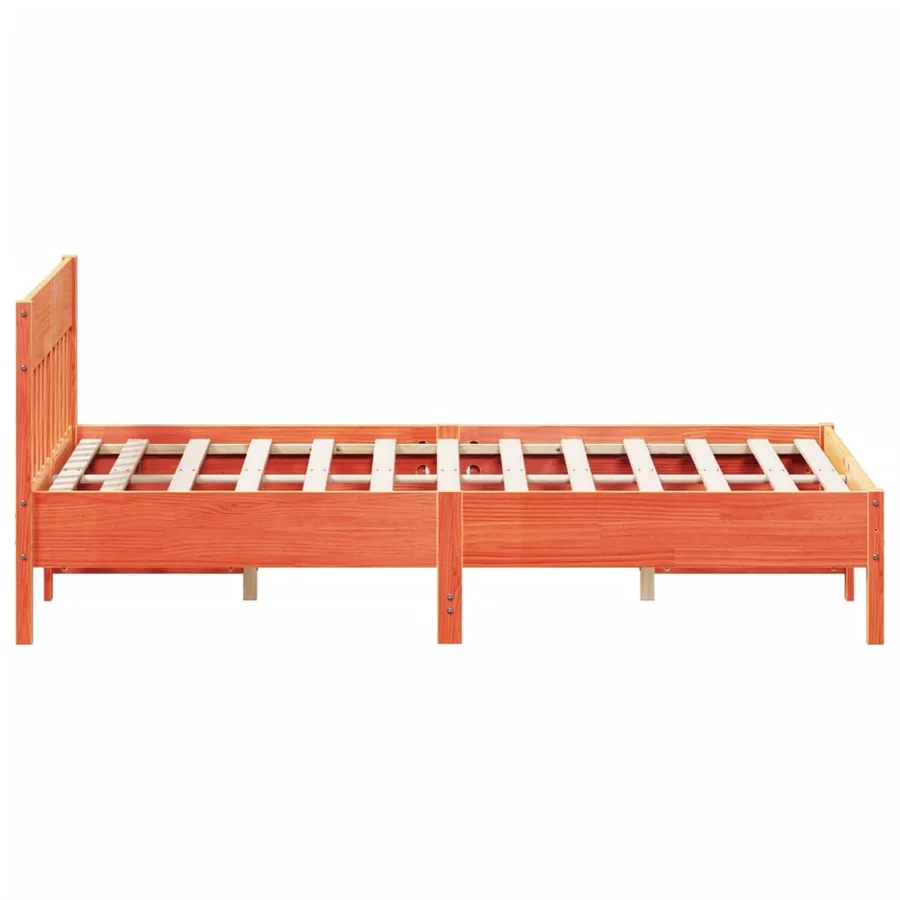 Cadre de lit sans matelas cire marron 120x200cm bois pin massif - 5
