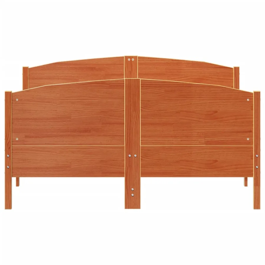 Cadre de lit et tête de lit cire marron 150x200 cm bois de pin - 4