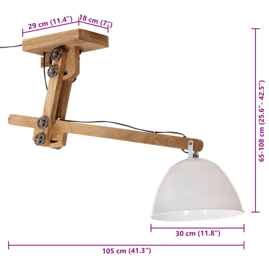 Plafonnier 25 W blanc 105x30x65-108cm E27 - 8