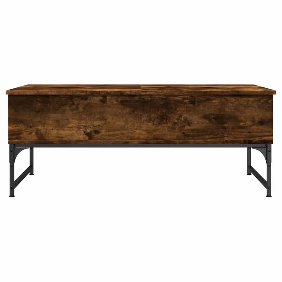 Table basse chêne fumé 100x50x40 cm bois d'ingénierie et métal - 5