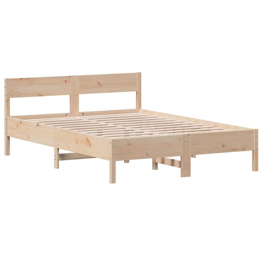 Cadre de lit sans matelas 160x200 cm bois massif de pin - 2