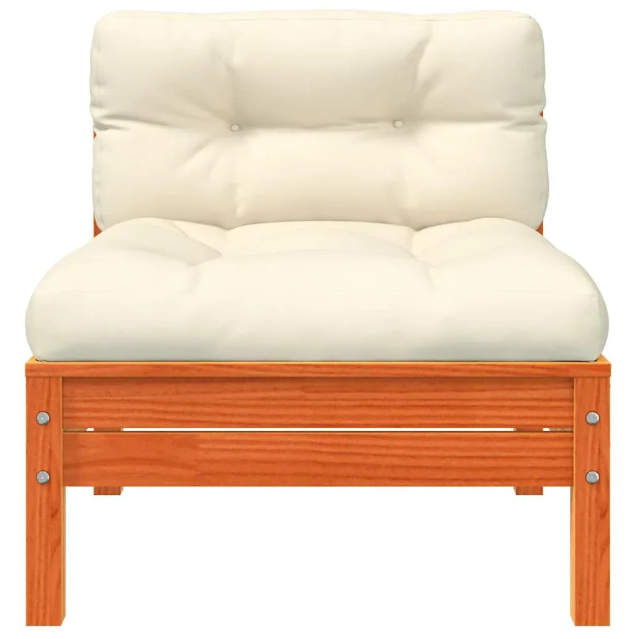 Canapé de jardin sans accoudoirs coussins 2 pcs bois massif pin - 6