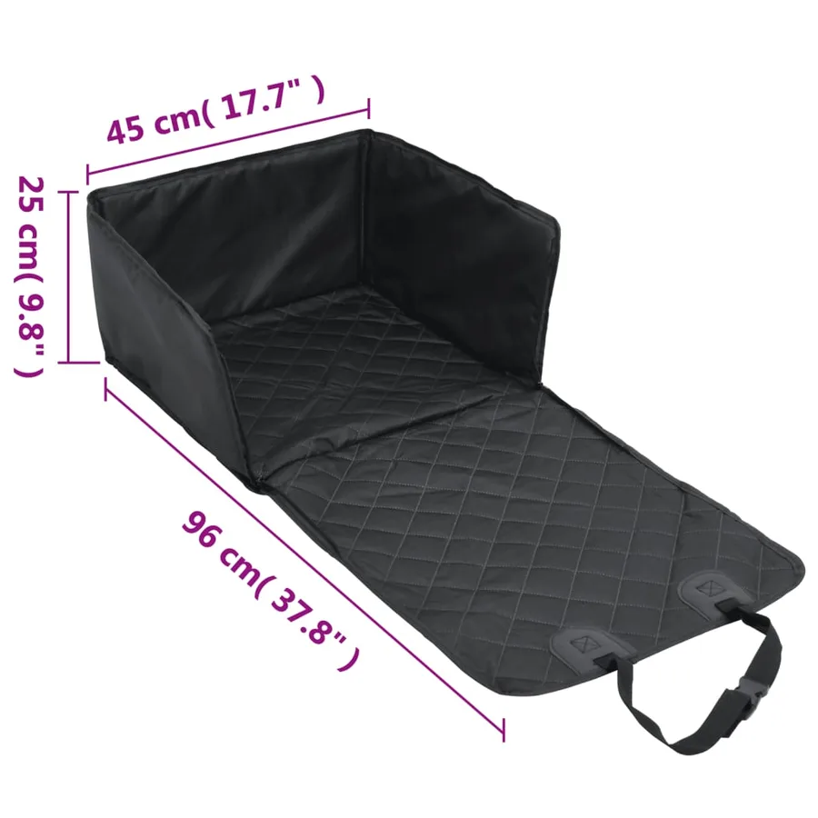 Siège de voiture pour chien noir 45x45x25/55 cm - 13