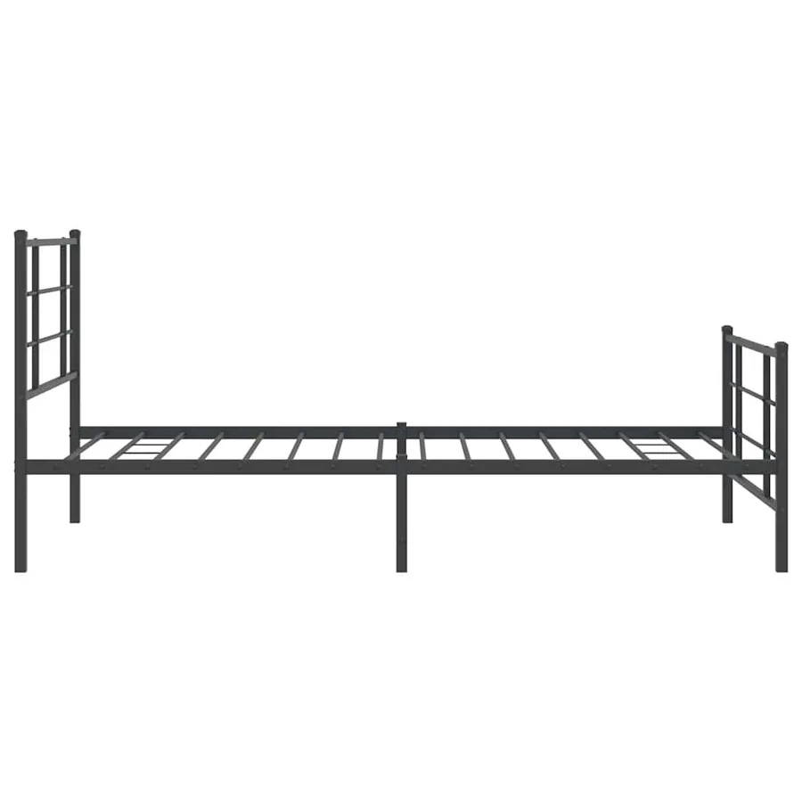 Cadre de lit métal sans matelas avec pied de lit noir 107x203cm - 6