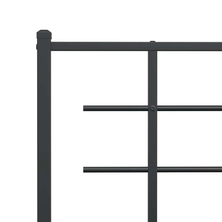 Cadre de lit métal sans matelas avec tête de lit noir 90x200 cm - 8