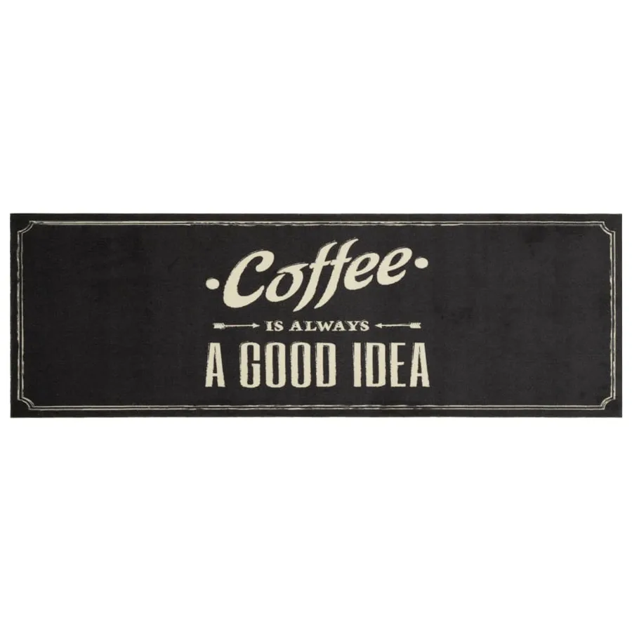 Tapis de cuisine lavable texte Coffee 60x180 cm velours - 2