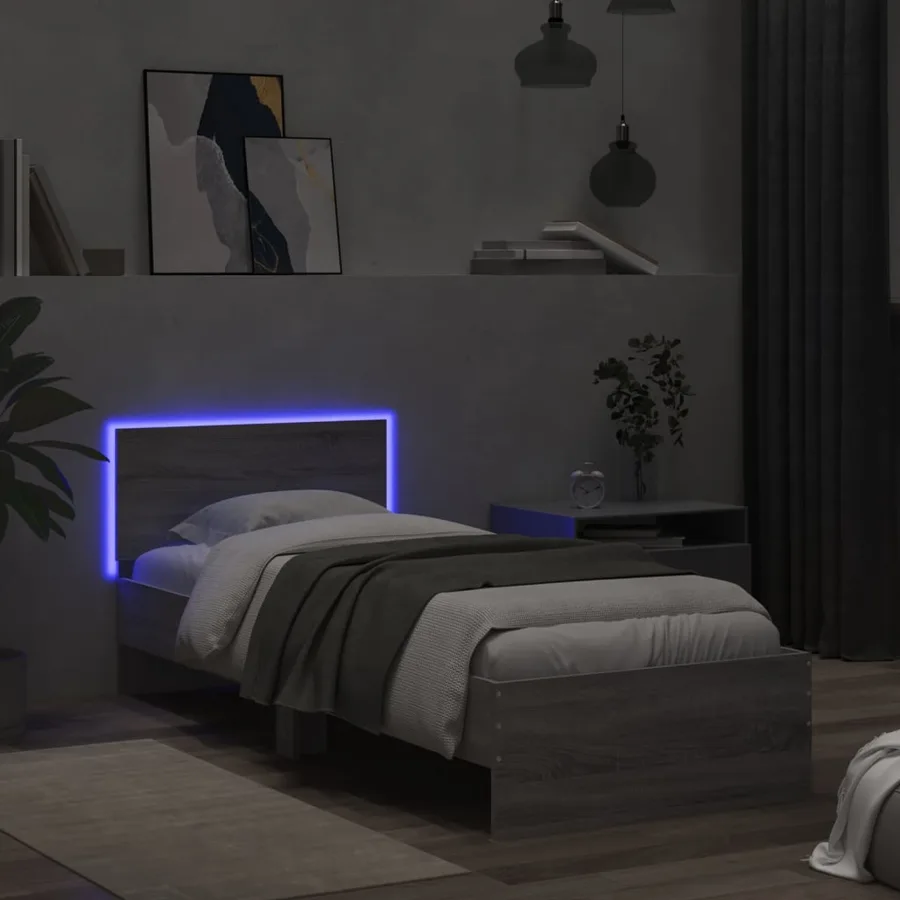 Cadre de lit sans matelas avec lumières LED 75x190 cm - 5
