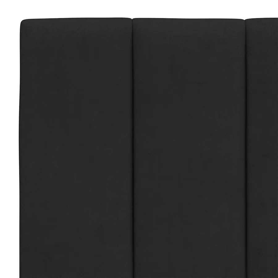 Cadre de lit sans matelas Hanko noir 140x190 cm velours - 10