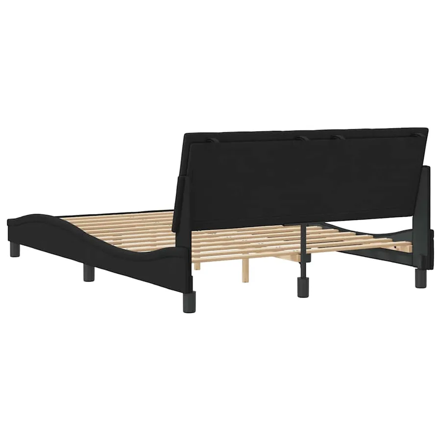 Cadre de lit sans matelas Hanko noir 140x190 cm velours - 7