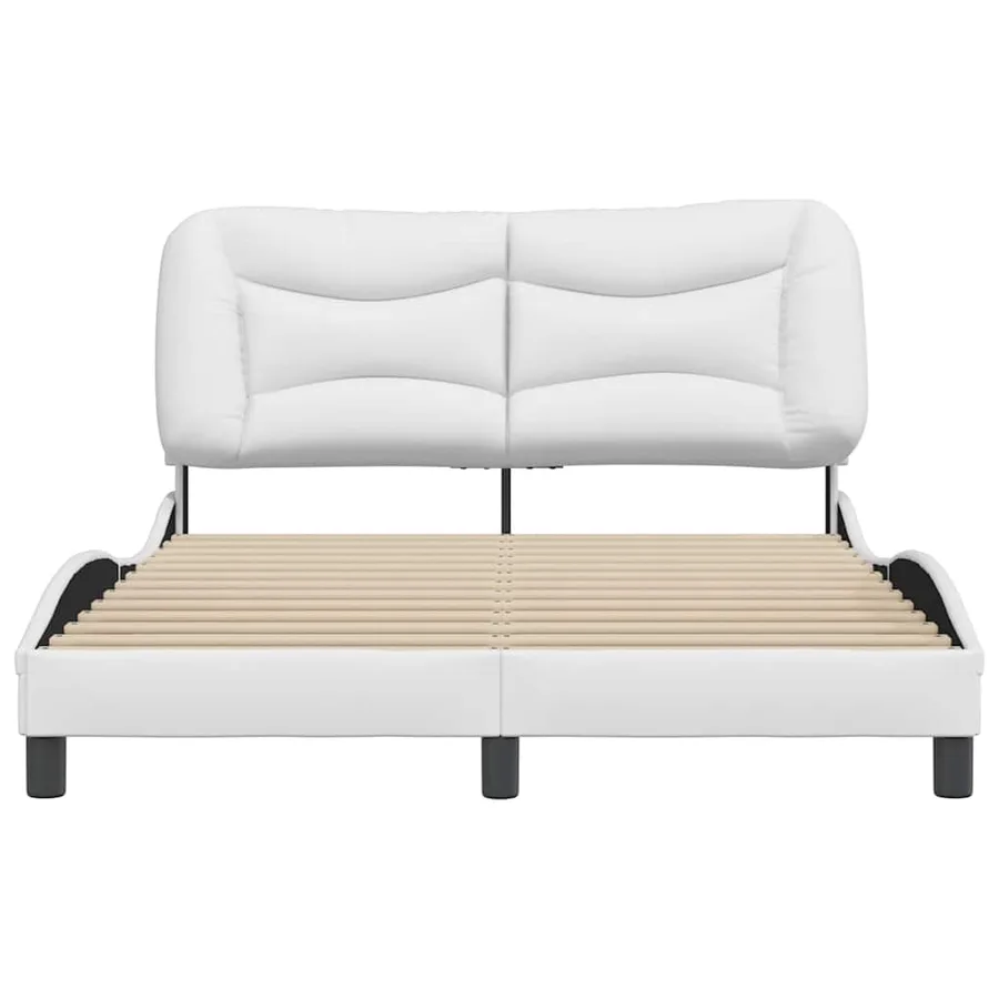 Cadre de lit sans matelas Hvar blanc 140x190 cm similicuir - 4