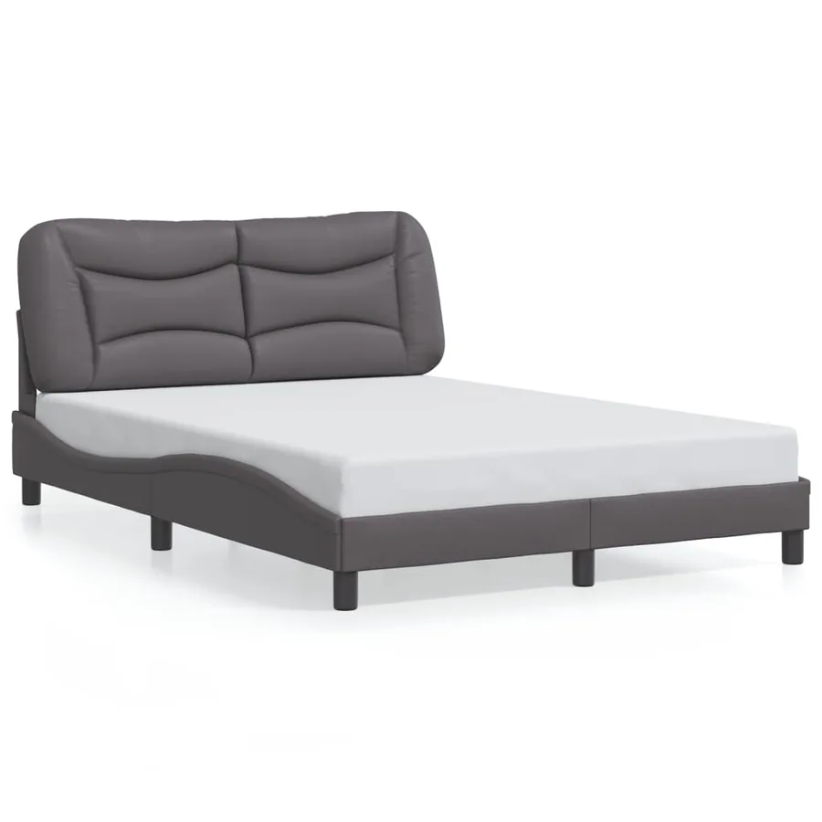 Cadre de lit avec LED sans matelas Hvar gris 140x190 cm - 5