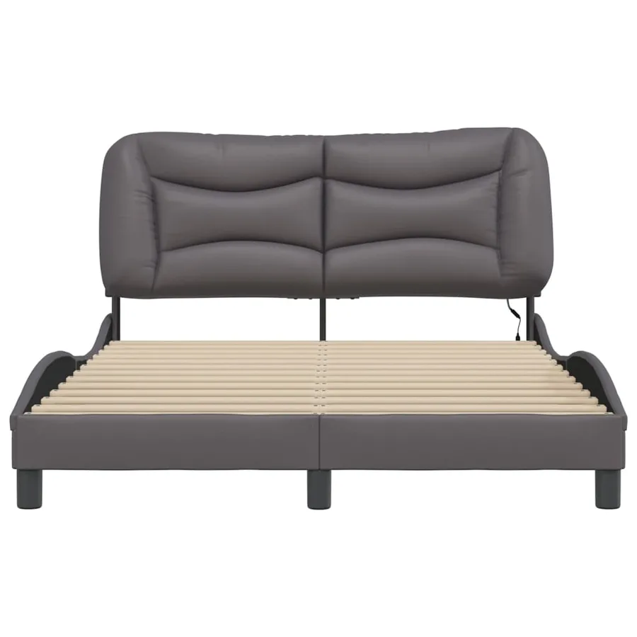 Cadre de lit avec LED sans matelas Hvar gris 140x190 cm - 6