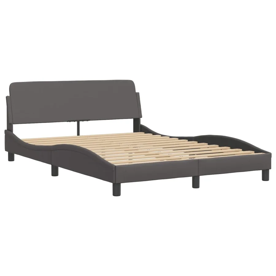Cadre de lit avec LED sans matelas Hvar gris 140x190 cm - 7