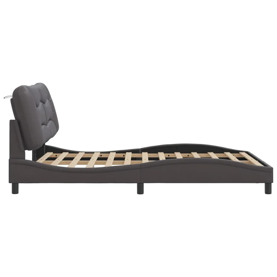 Cadre de lit avec LED sans matelas Hvar gris 140x190 cm - 8