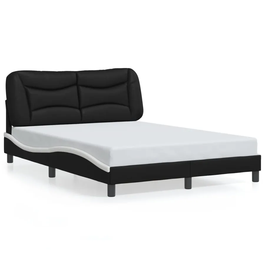 Cadre de lit avec LED sans matelas Hvar noir et blanc 140x190 cm - 5