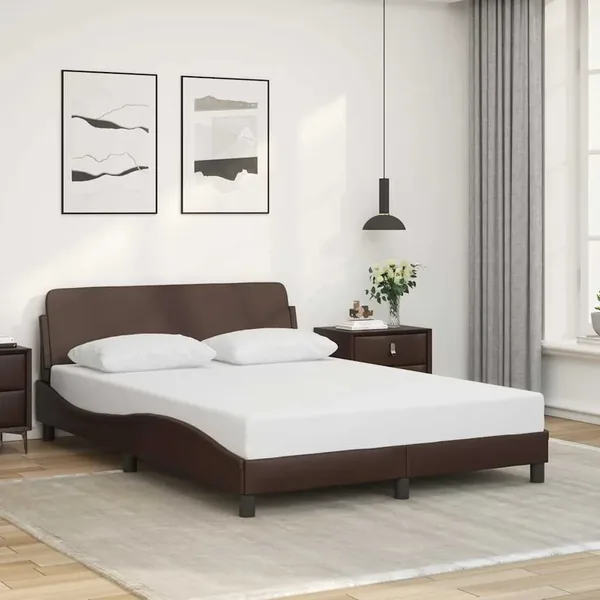 Cadre de lit Dover marron 140x190 cm similicuir