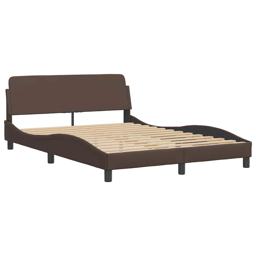 Cadre de lit Dover marron 140x190 cm similicuir - 3