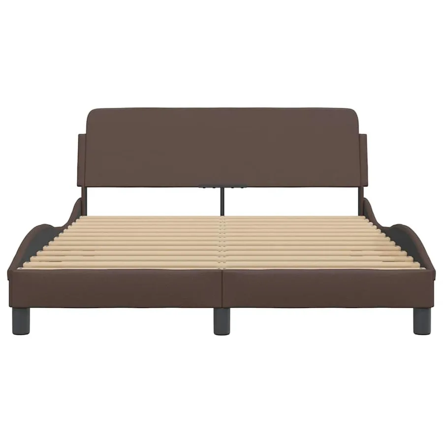 Cadre de lit Dover marron 140x190 cm similicuir - 4