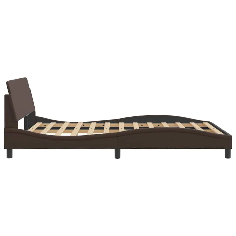 Cadre de lit Dover marron 140x190 cm similicuir - 5