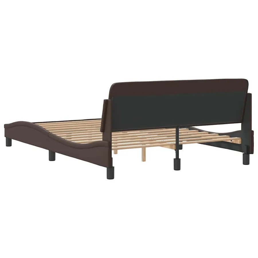 Cadre de lit Dover marron 140x190 cm similicuir - 6