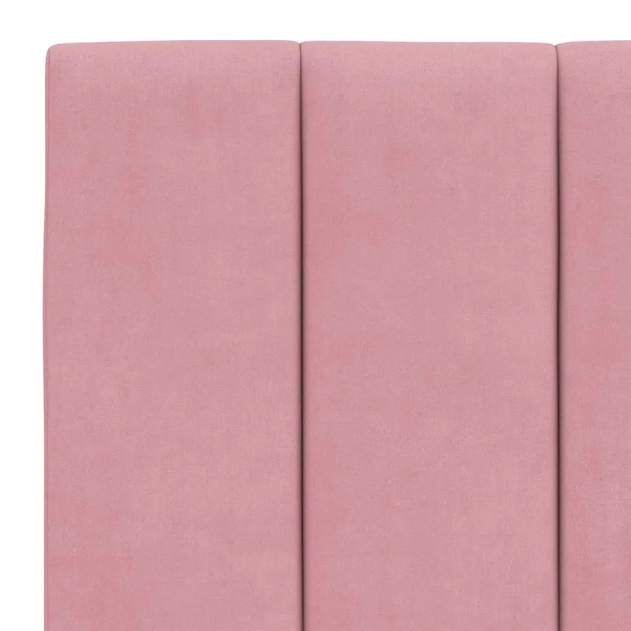 Lit avec matelas Hanko rose 140x190 cm velours - 6