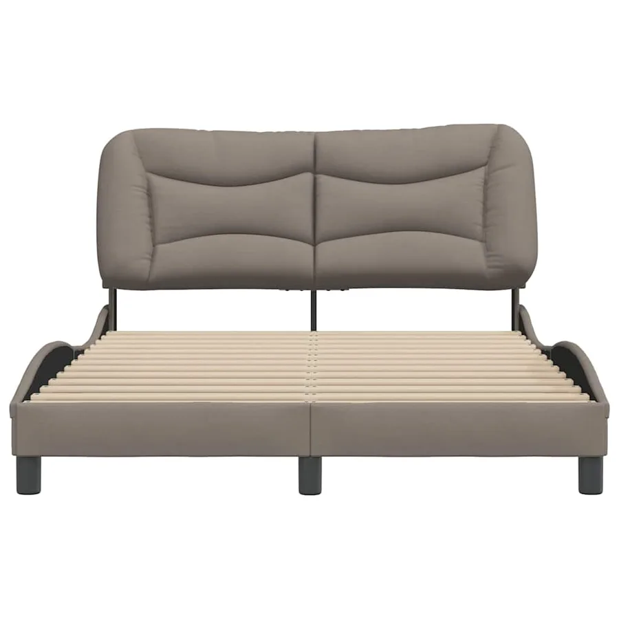 Cadre de lit sans matelas Hvar taupe 140x190 cm tissu - 4