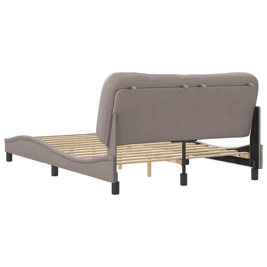Cadre de lit sans matelas Hvar taupe 140x190 cm tissu - 6