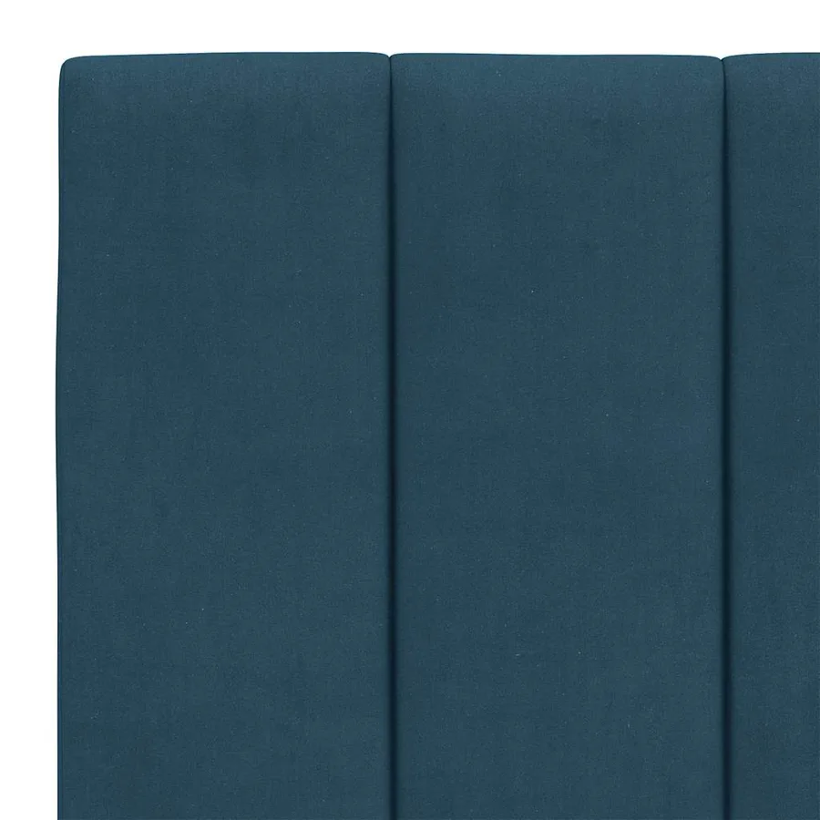 Cadre de lit sans matelas Hanko bleu 140x190 cm velours - 10