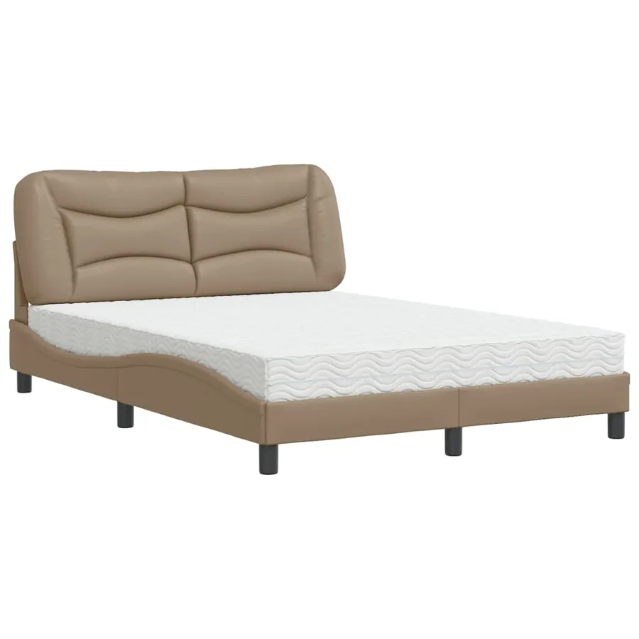 Lit avec matelas Hvar cappuccino 140x190 cm similicuir - 2