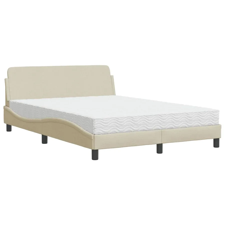 Lit avec matelas Dover crème 140x190 cm tissu - 2