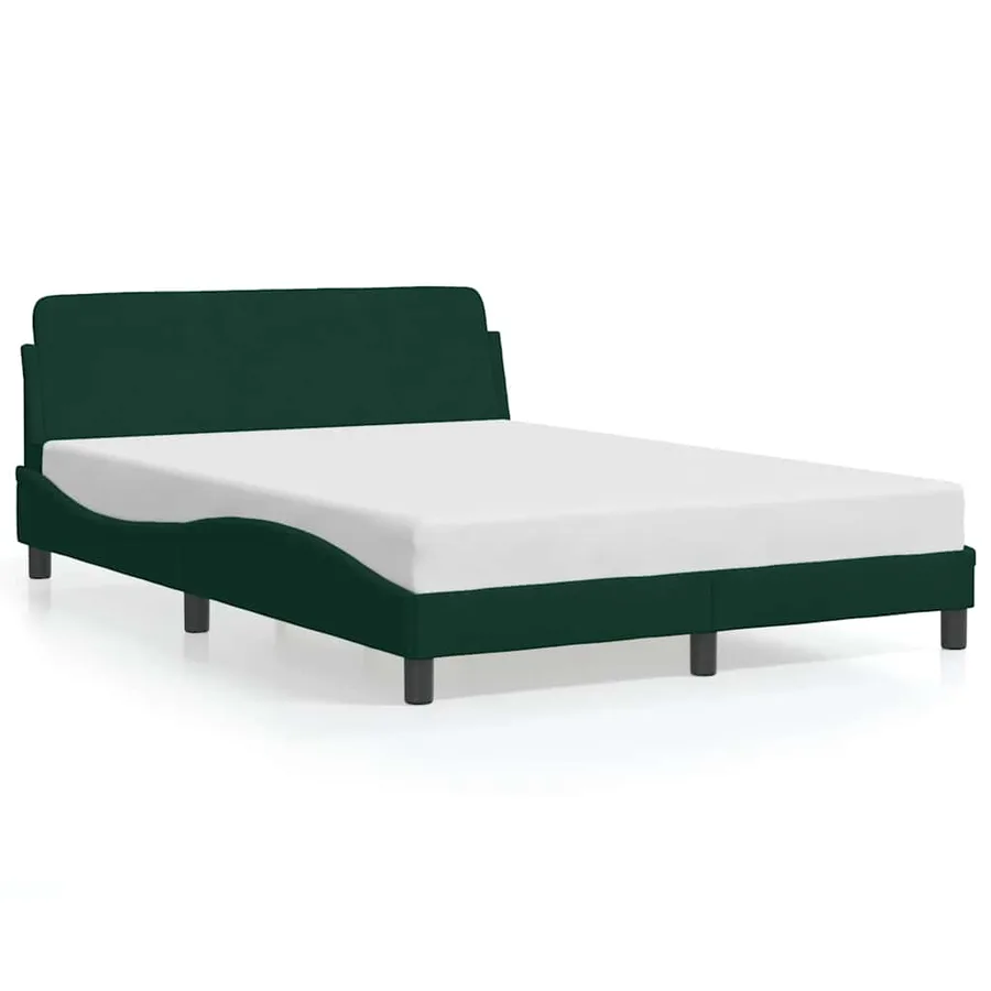 Cadre de lit Dover vert foncé 140x190 cm velours - 2