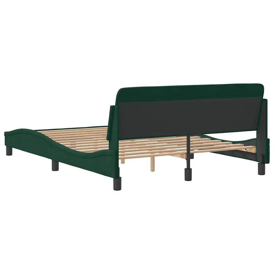 Cadre de lit Dover vert foncé 140x190 cm velours - 6