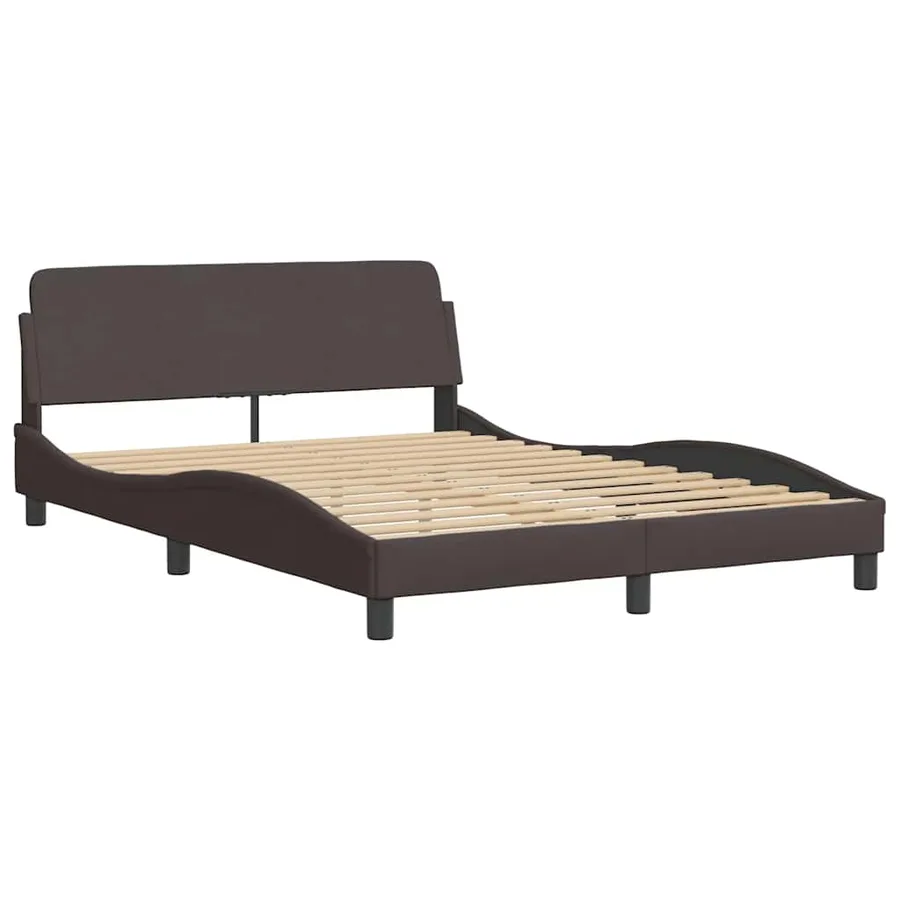 Cadre de lit Dover marron foncé 140x190 cm tissu - 3