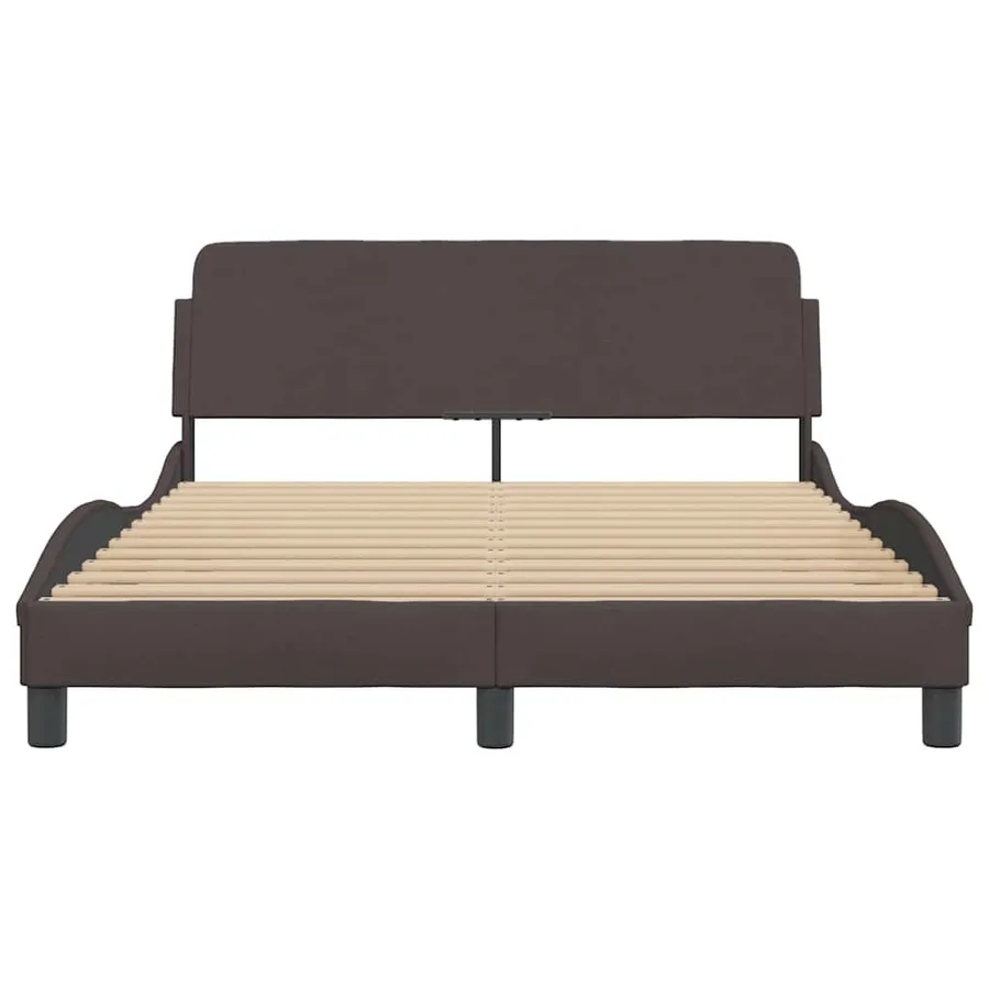 Cadre de lit Dover marron foncé 140x190 cm tissu - 4