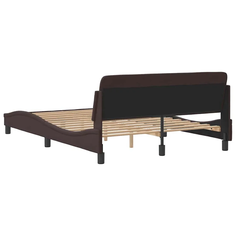 Cadre de lit Dover marron foncé 140x190 cm tissu - 6