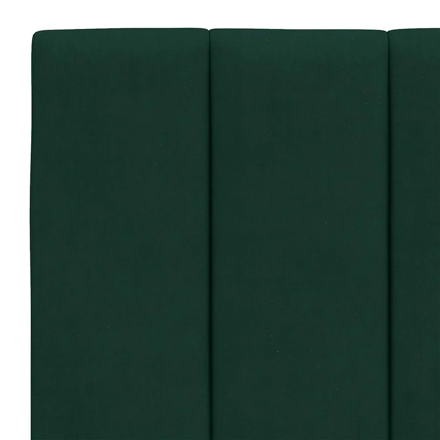 Lit avec matelas Hanko vert foncé 140x190 cm velours - 6
