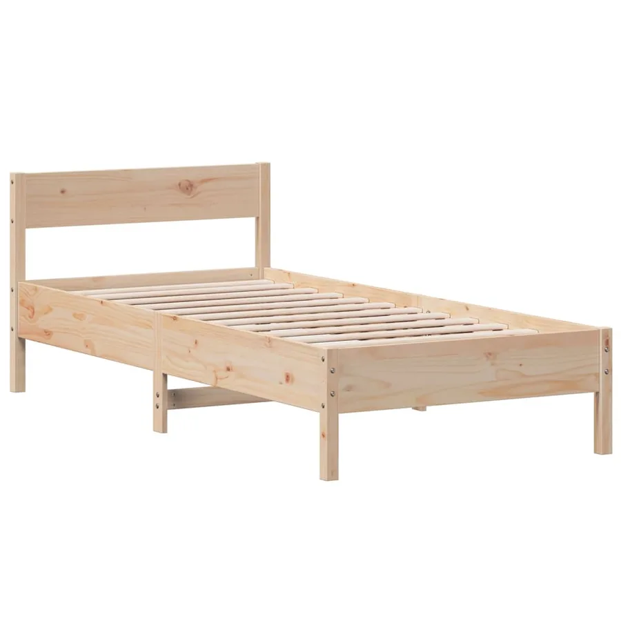 Cadre de lit sans matelas 75x190 cm bois de pin massif - 3