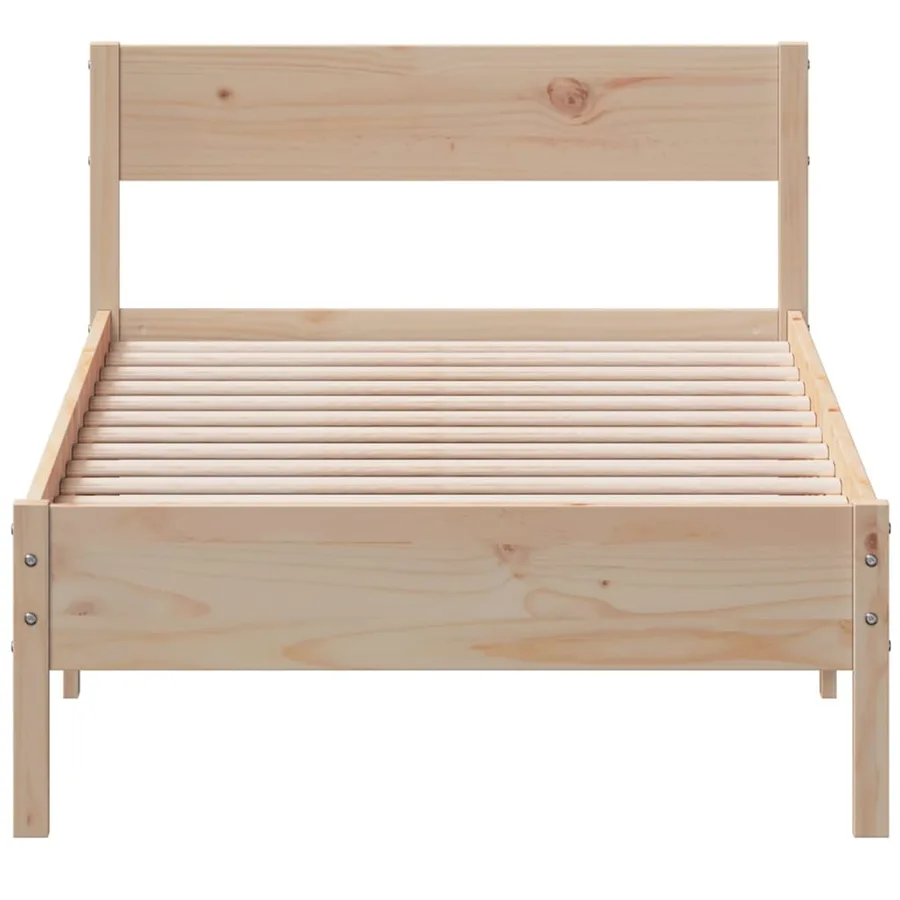 Cadre de lit sans matelas 75x190 cm bois de pin massif - 4