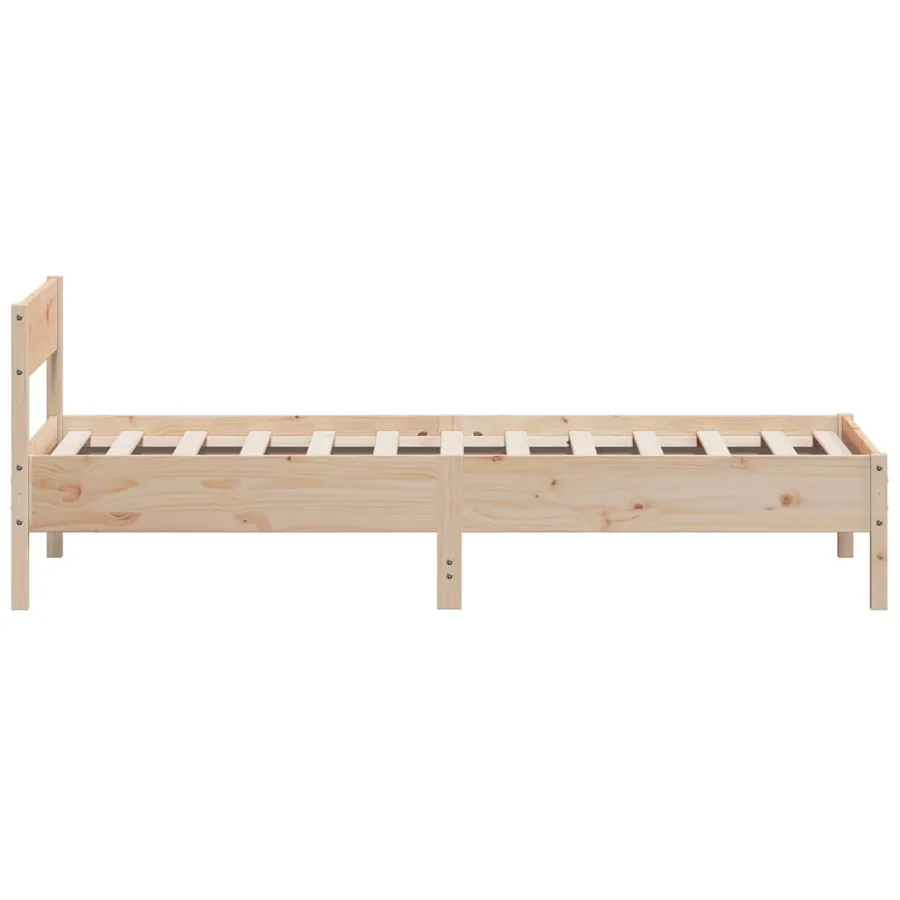 Cadre de lit sans matelas 75x190 cm bois de pin massif - 5