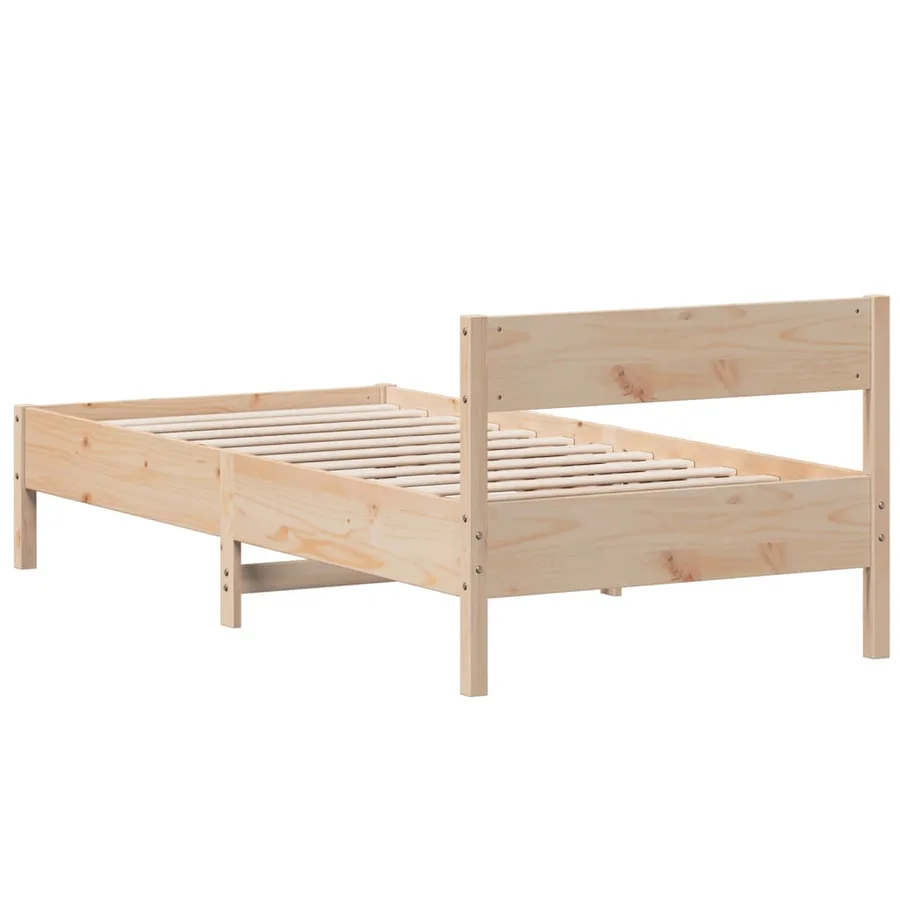 Cadre de lit sans matelas 75x190 cm bois de pin massif - 6