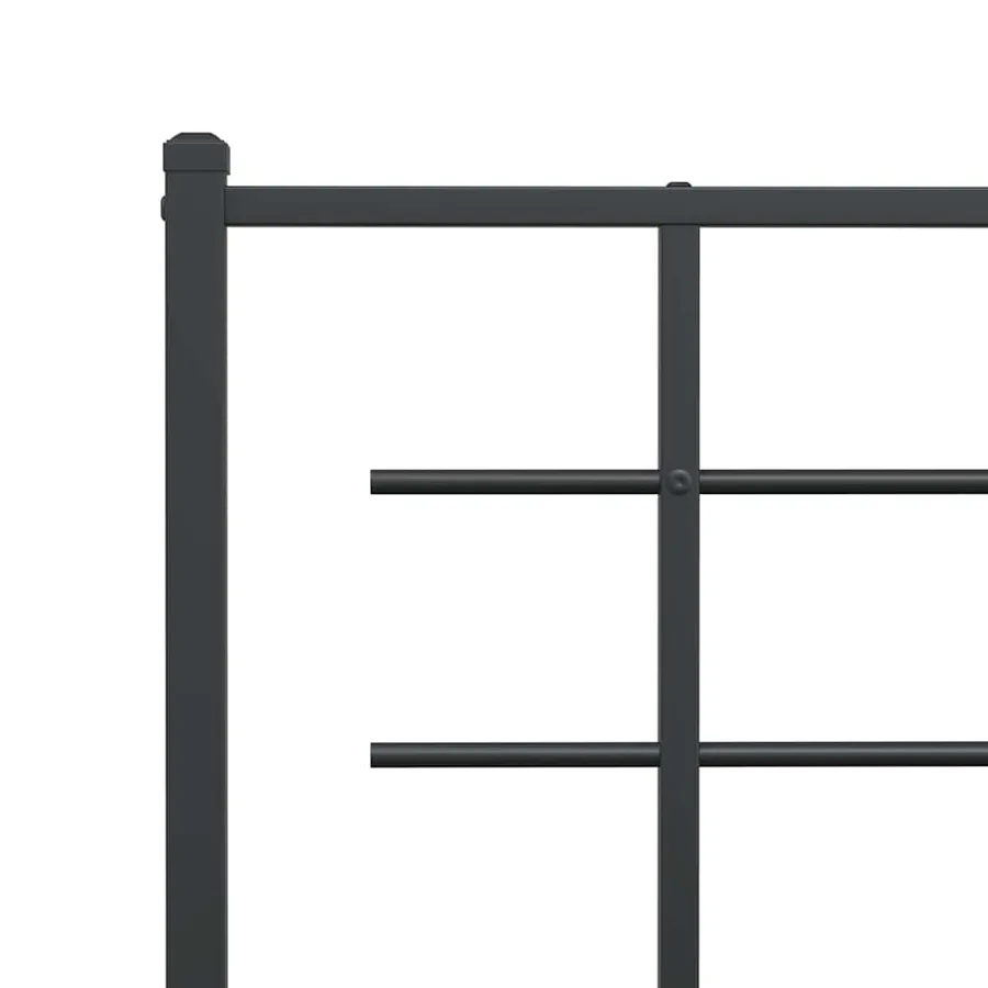 Cadre de lit métal sans matelas avec tête de lit noir 100x200cm - 8