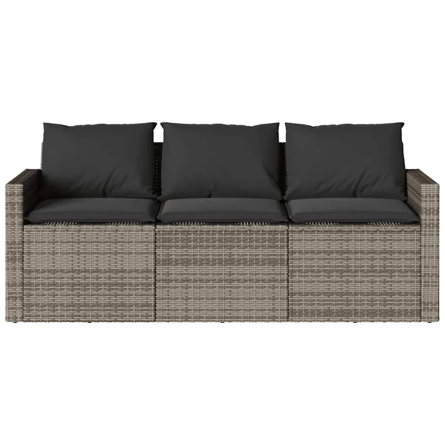 Ensemble à manger de jardin et coussins 2 pcs gris rotin - 6