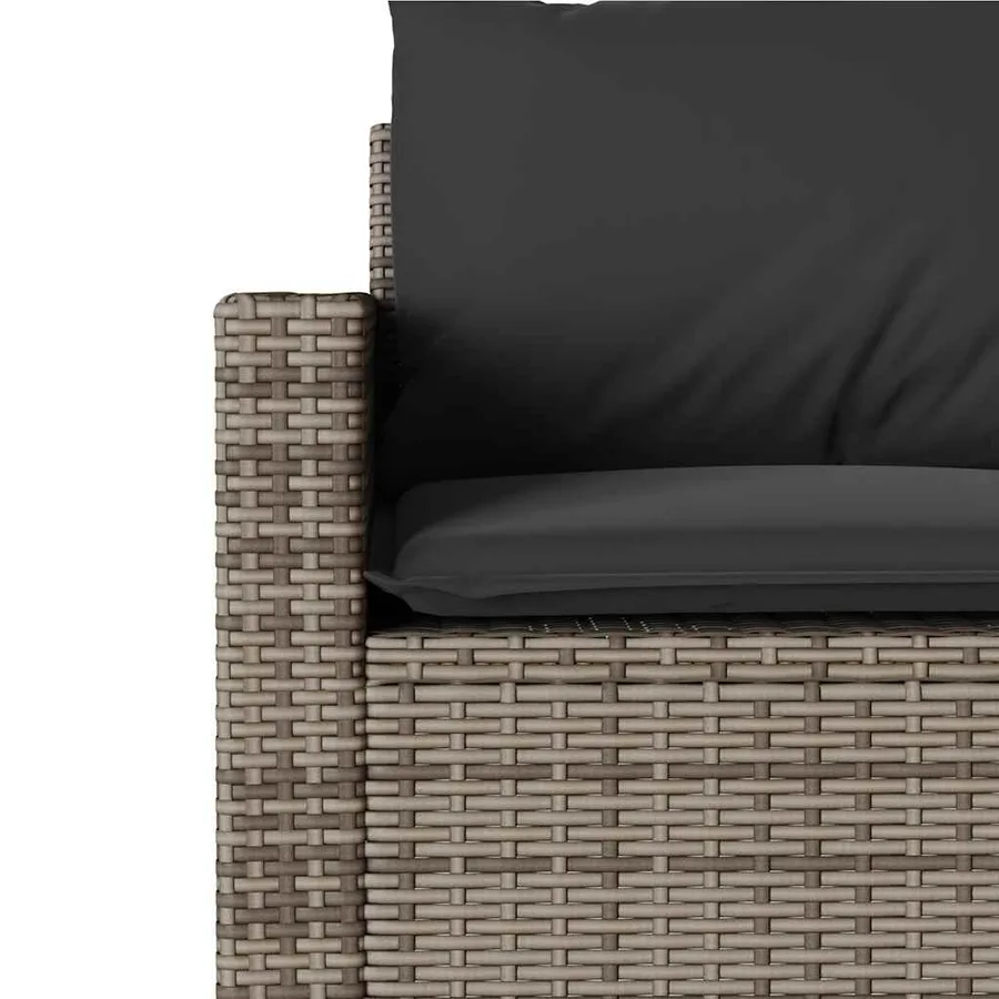 Ensemble à manger de jardin et coussins 2 pcs gris rotin - 9