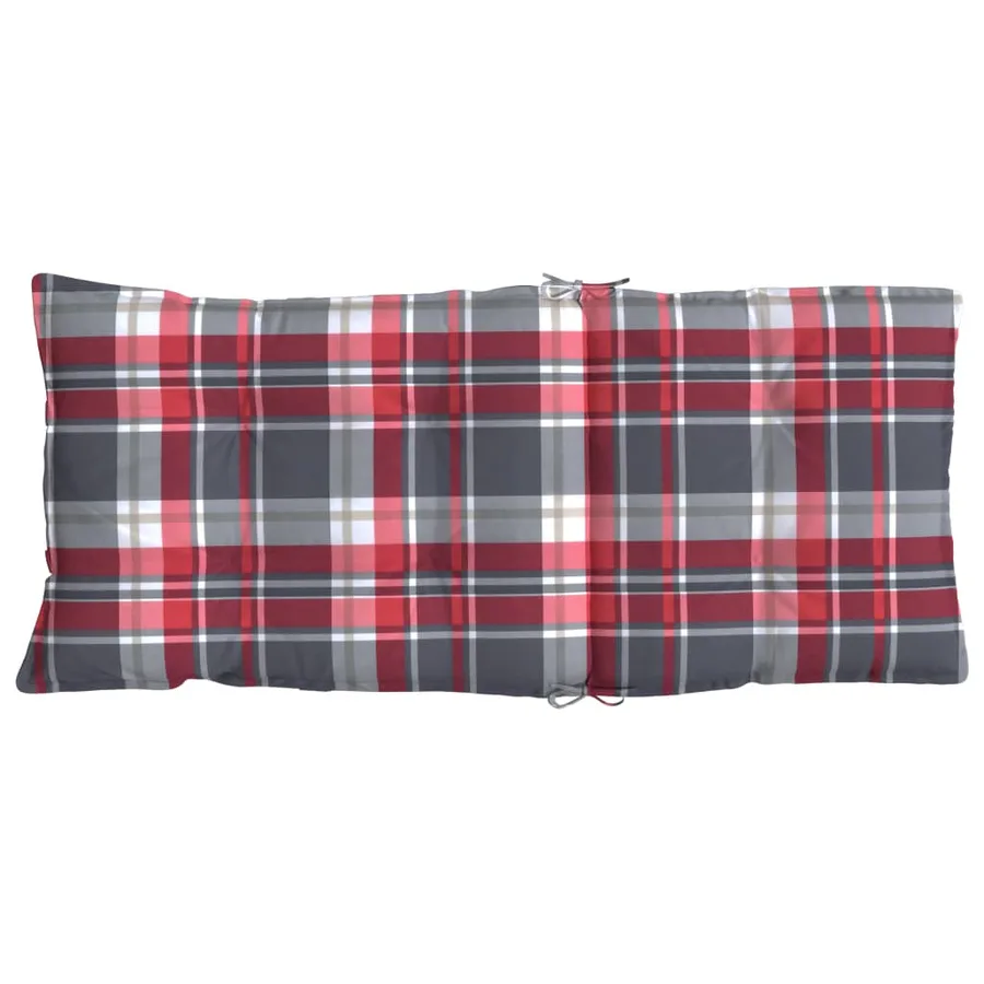 Coussins de chaise à dossier haut lot de 2 motif carreaux rouge - 7